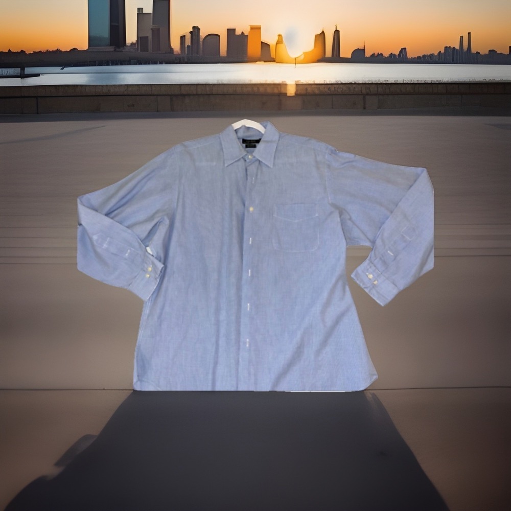 Ralph Lauren Dress Shirt Mens Sz. LG 15.5 34/35 Blue Plaid‎ Yarmouth Long Sleeve